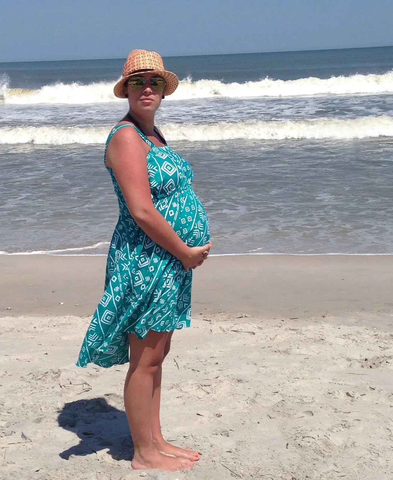 Teal Aztec Maxi Maternity Dress Silkandmore