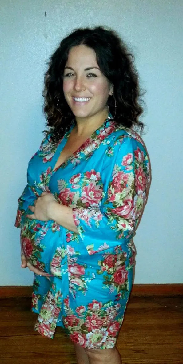 Blue Maternity Hospital Gown Delivery Robe Silkandmore