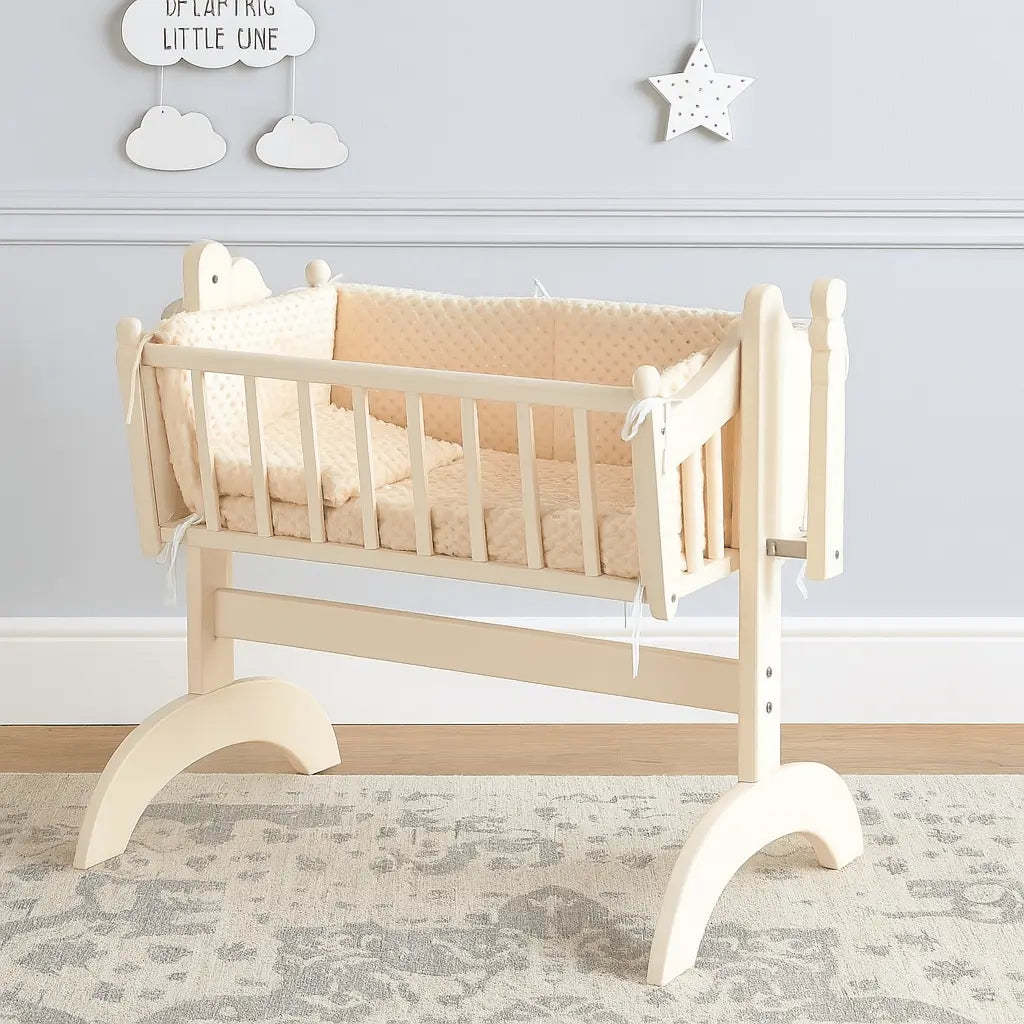 2pc Dimple Crib/Cradle Quilt & Bumper Bedding Set For Your Little One