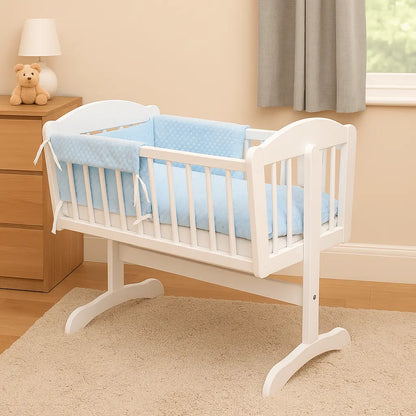 2pc Dimple Crib/Cradle Quilt & Bumper Bedding Set For Your Little One