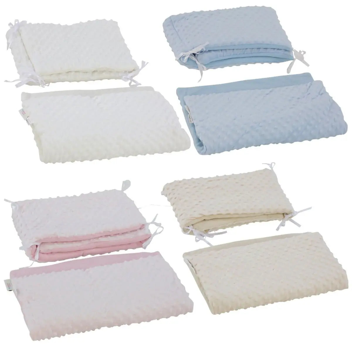 2pc Dimple Crib/Cradle Quilt & Bumper Bedding Set For Your Little One