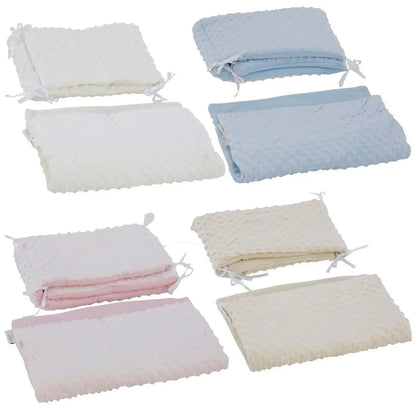2pc Dimple Crib/Cradle Quilt & Bumper Bedding Set For Your Little One