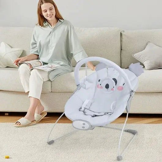 Portable Baby Bouncer Infant Rocker Seat with Detachable Toy Bar-Gray My Store