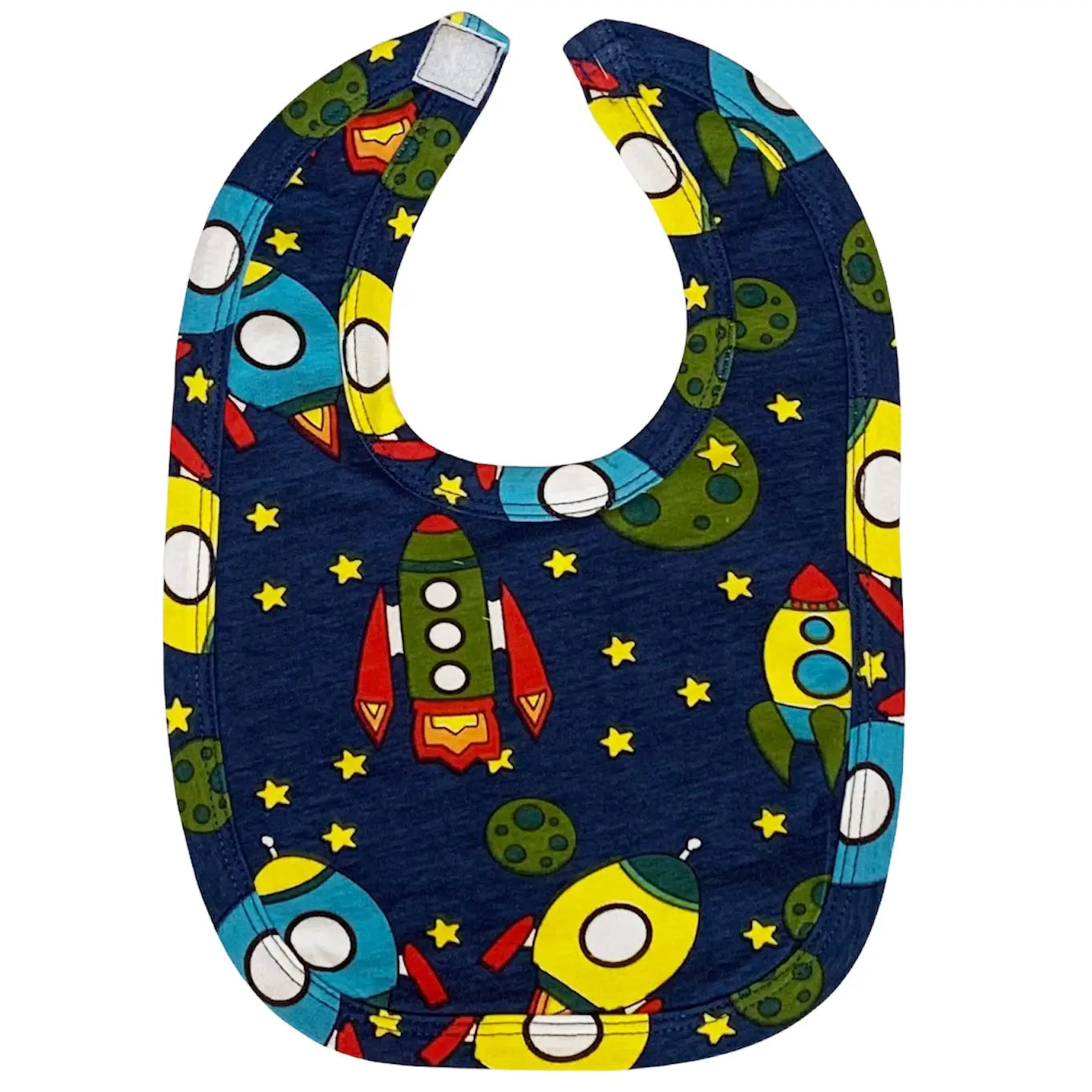 AnnLoren Baby Toddler Boy Space Ship Blanket & Bib Gift Set 2 pc Knit Cotton AnnLoren