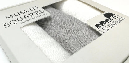 Muslin Squares Grey / White LES ENFANTS