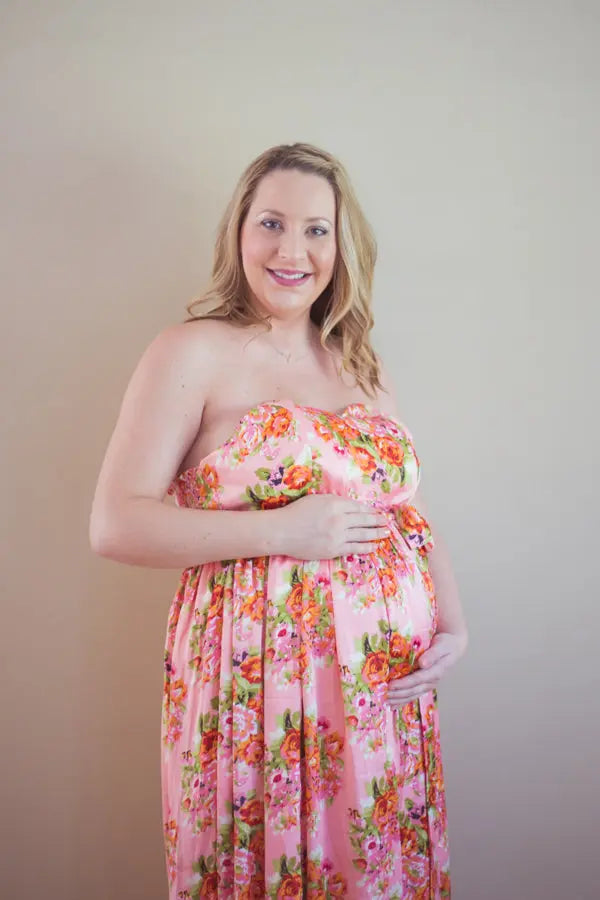 Pink Silk Maternity Maxi Sweetheart Dress Silkandmore