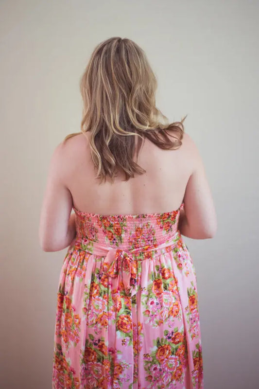 Pink Silk Maternity Maxi Sweetheart Dress Silkandmore
