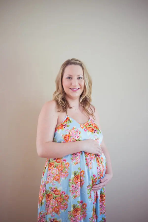 Blue Silk Maternity Maxi Dress Silkandmore
