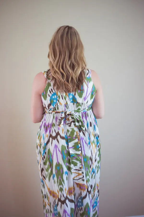 Ikat Maternity Maxi Dress Silkandmore