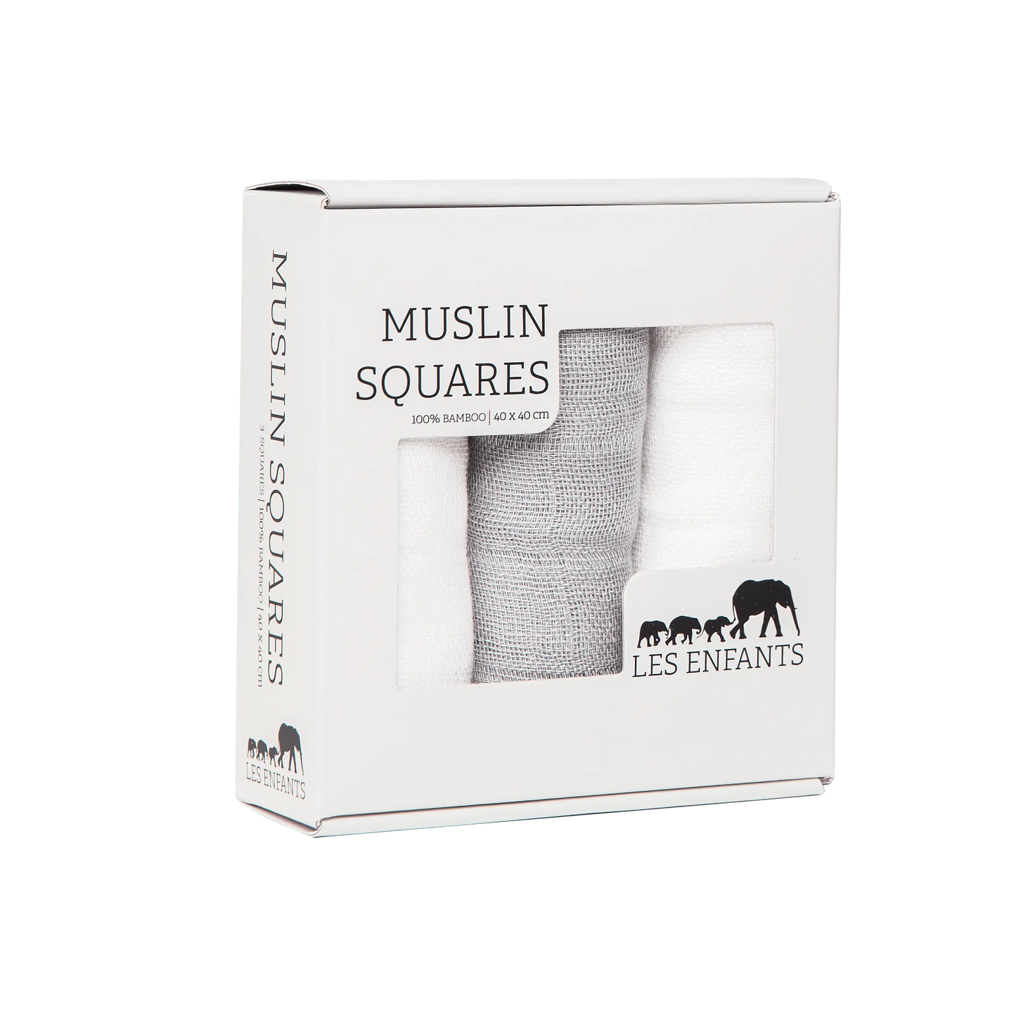 Muslin Squares Grey / White LES ENFANTS