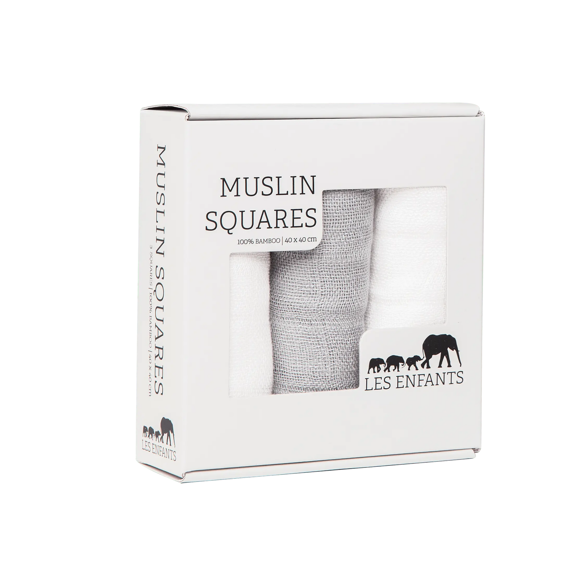 Muslin Squares Grey / White LES ENFANTS