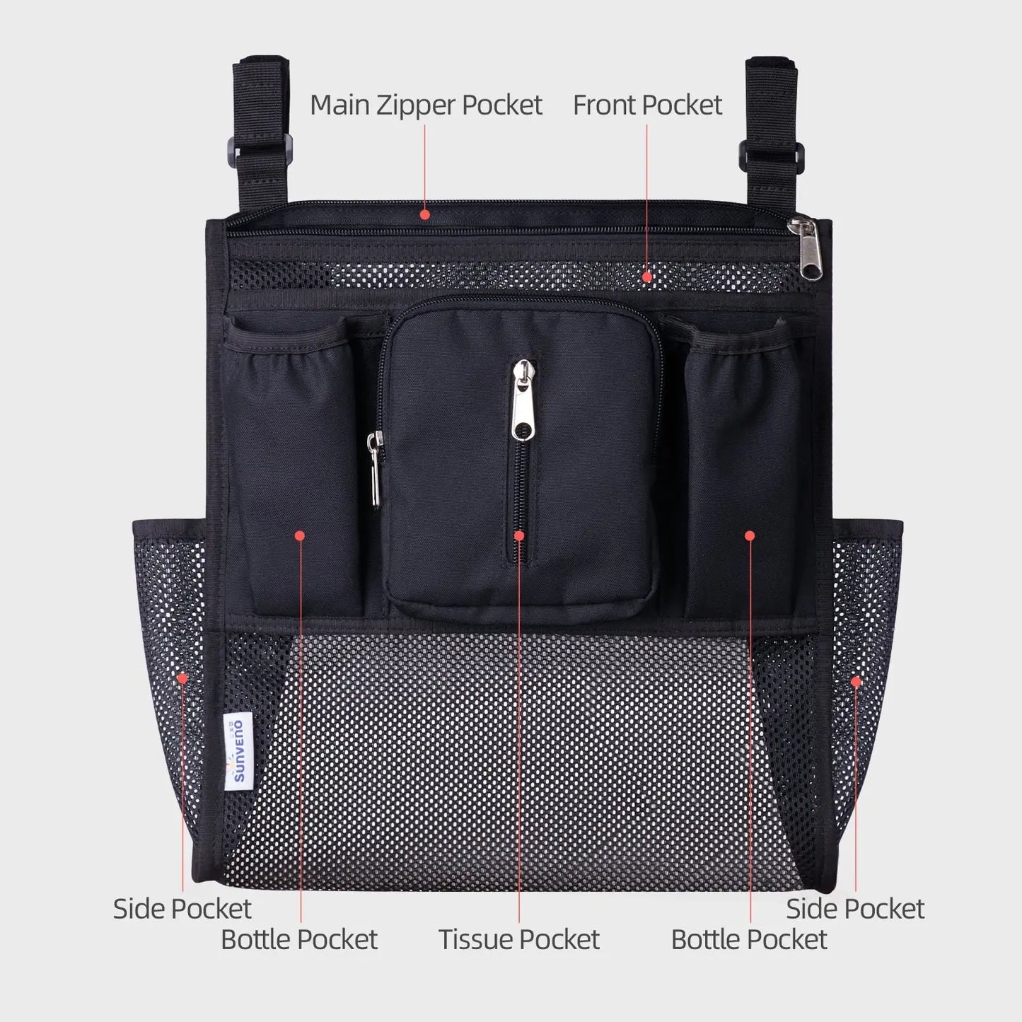 Mesh Stroller Organizer 2 Piece Set SUNVENO