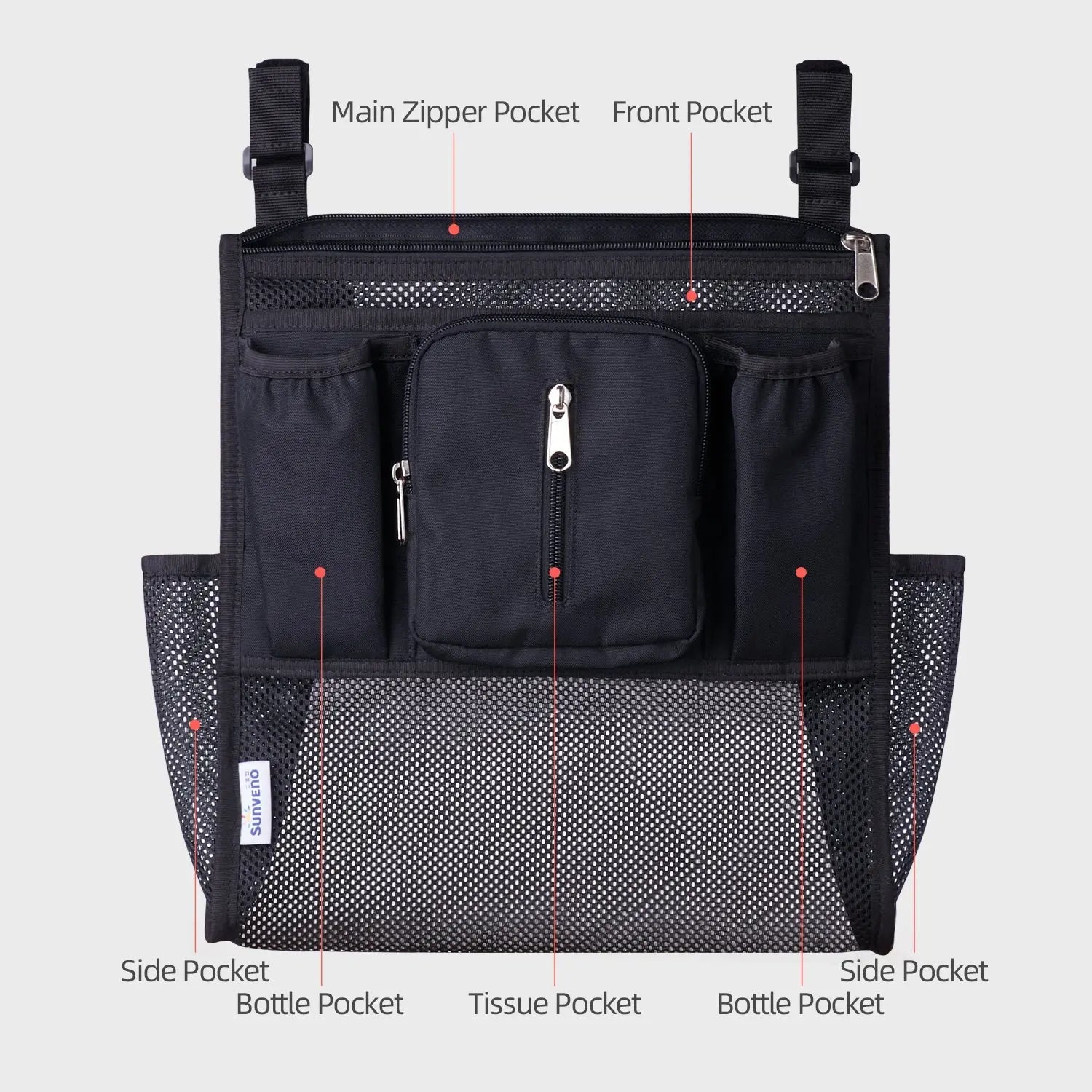 Mesh Stroller Organizer 2 Piece Set SUNVENO