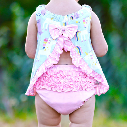 AnnLoren Baby and Big Girls Unicorn Swing Tank Top Spring Summer Separates