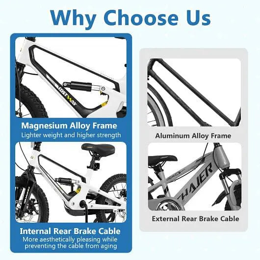 16 Inch Kids Bike Magnesium Alloy Bicycle Adjustable for Aged 4 to 7-16 inches My Store