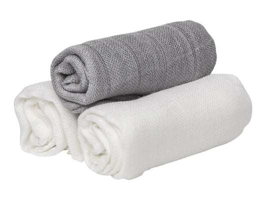 Muslin Squares Grey / White LES ENFANTS